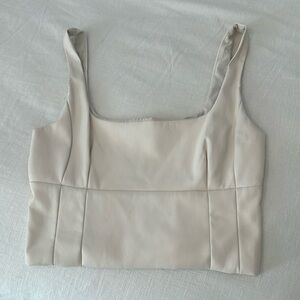 Aritzia leather crop top